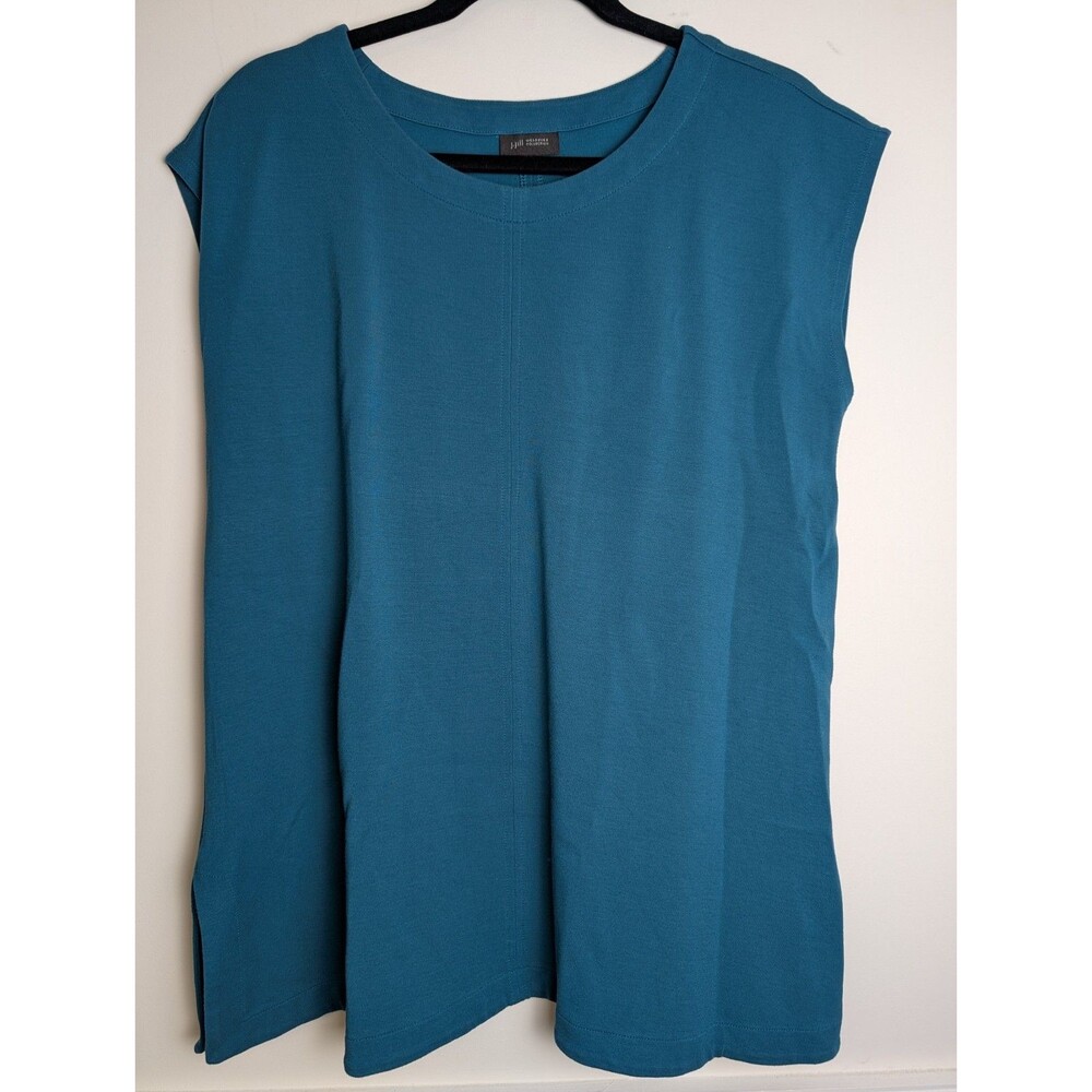 J Jill Wearever Ponte Tunic Top Sleeveless Heavy Layering Relaxed Fit Sz M Green